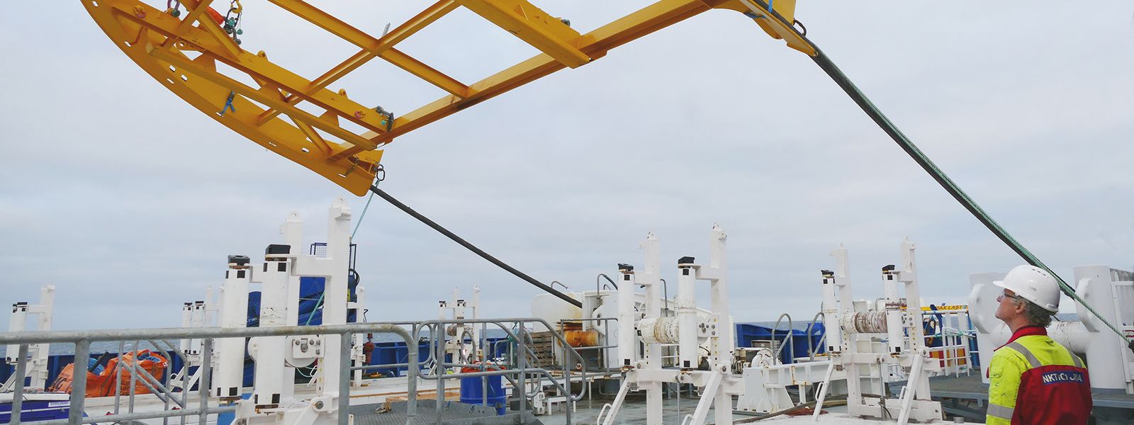 Cable laying vessel NKT Victoria during installation work